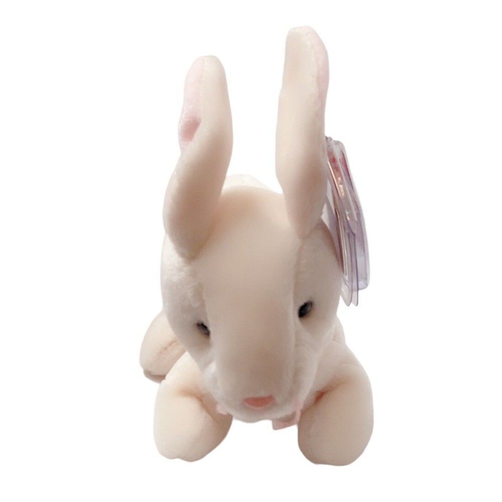 TY Beanie Baby 6” NIBBLER the Beige Rabbit Stuffed Animal Toy